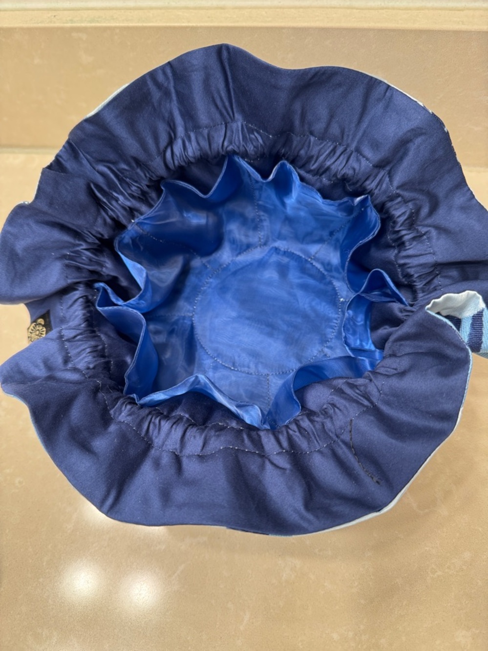 Blue Floral Drawstring Pouch - Picture 3 of 3